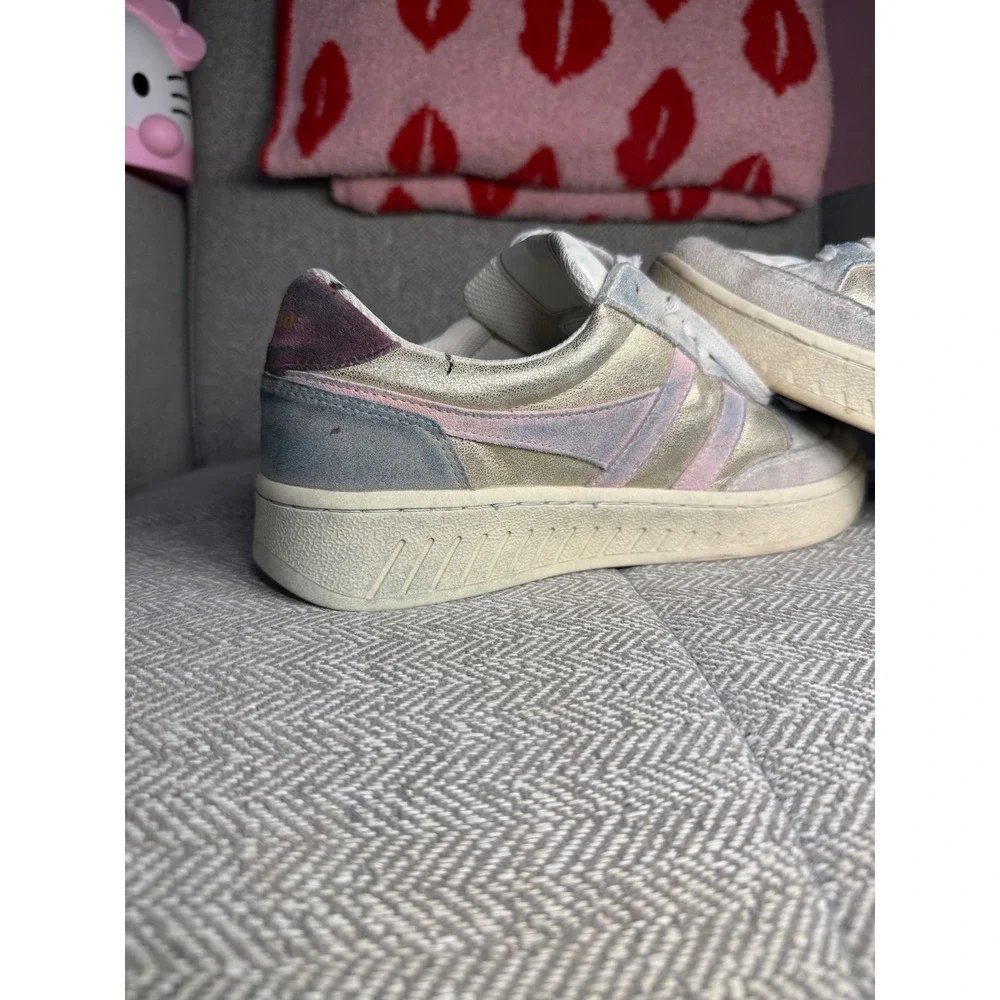 Gola Superslam Blaze Metallic Gold Pastel Sneakers CLB334 Womens 9.5 Low Top